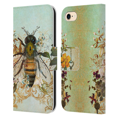 Jena DellaGrottaglia Insects Bee Garden Leather Book Wallet Case Cover For Apple iPhone 7 / 8 / SE 2020 & 2022