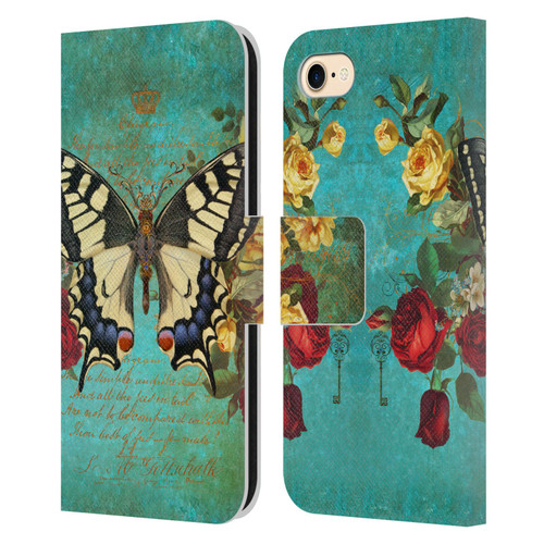 Jena DellaGrottaglia Insects Butterfly Garden Leather Book Wallet Case Cover For Apple iPhone 7 / 8 / SE 2020 & 2022