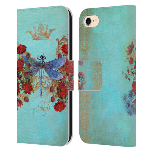 Jena DellaGrottaglia Insects Dragonfly Garden Leather Book Wallet Case Cover For Apple iPhone 7 / 8 / SE 2020 & 2022