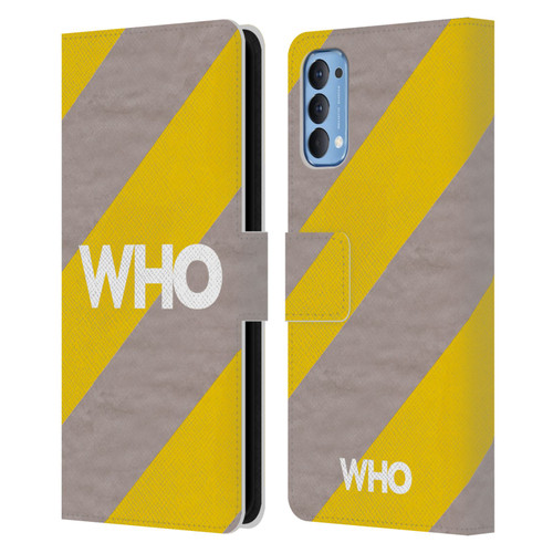 The Who 2019 Album Yellow Diagonal Stripes Leather Book Wallet Case Cover For OPPO Reno 4 5G