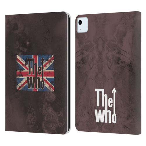 The Who Band Art Union Jack Distressed Look Leather Book Wallet Case Cover For Apple iPad Air 2020 / 2022