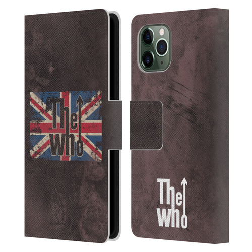 The Who Band Art Union Jack Distressed Look Leather Book Wallet Case Cover For Apple iPhone 11 Pro