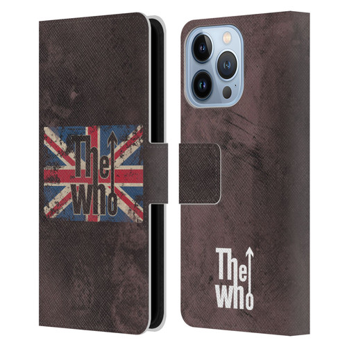 The Who Band Art Union Jack Distressed Look Leather Book Wallet Case Cover For Apple iPhone 13 Pro