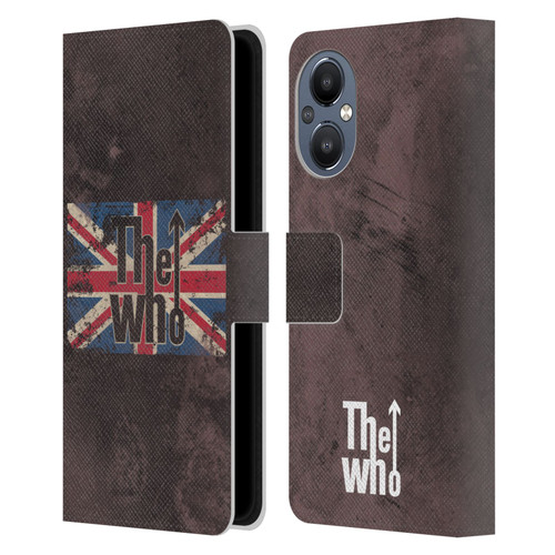The Who Band Art Union Jack Distressed Look Leather Book Wallet Case Cover For OnePlus Nord N20 5G