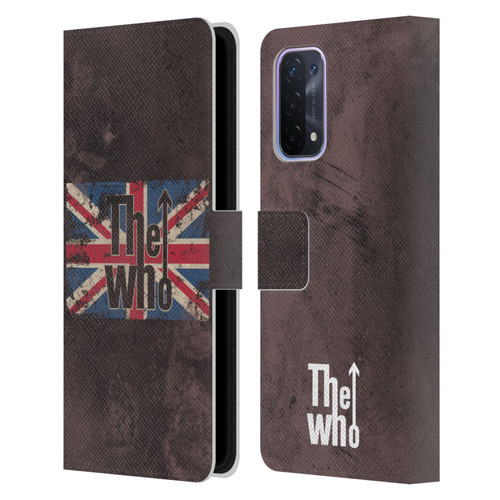 The Who Band Art Union Jack Distressed Look Leather Book Wallet Case Cover For OPPO A54 5G