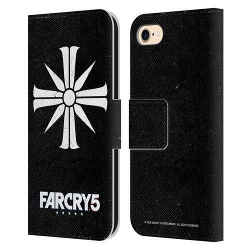 Far Cry 5 Key Art And Logo Distressed Look Cult Emblem Leather Book Wallet Case Cover For Apple iPhone 7 / 8 / SE 2020 & 2022