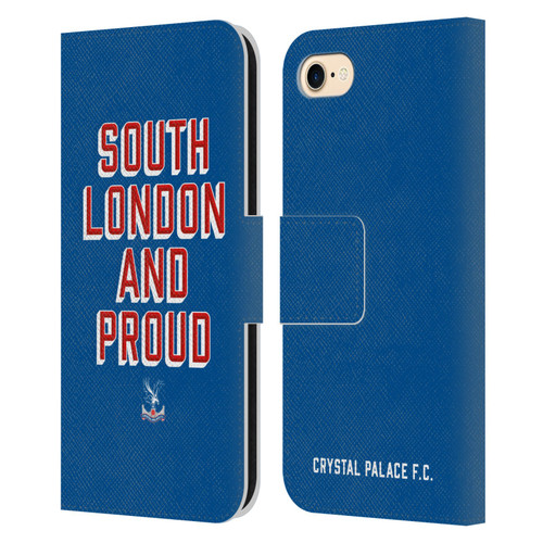 Crystal Palace FC Crest South London And Proud Leather Book Wallet Case Cover For Apple iPhone 7 / 8 / SE 2020 & 2022