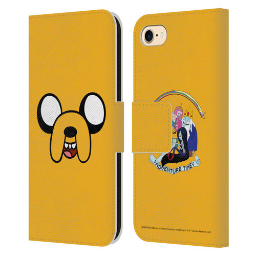 Adventure Time Graphics Jake The Dog Leather Book Wallet Case Cover For Apple iPhone 7 / 8 / SE 2020 & 2022