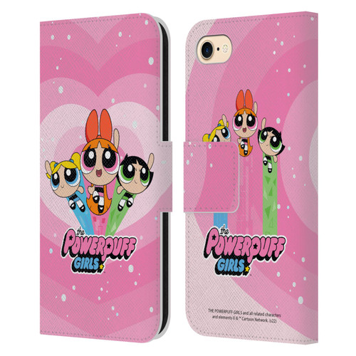 The Powerpuff Girls Graphics Group Leather Book Wallet Case Cover For Apple iPhone 7 / 8 / SE 2020 & 2022