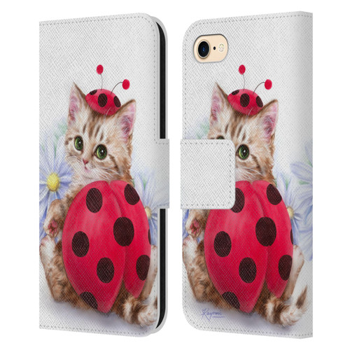 Kayomi Harai Animals And Fantasy Kitten Cat Lady Bug Leather Book Wallet Case Cover For Apple iPhone 7 / 8 / SE 2020 & 2022