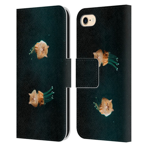 Pixelmated Animals Surreal Pets Jellyfish Cats Leather Book Wallet Case Cover For Apple iPhone 7 / 8 / SE 2020 & 2022