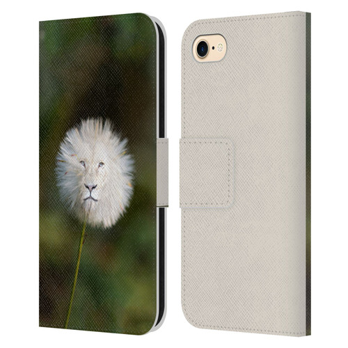 Pixelmated Animals Surreal Wildlife Dandelion Leather Book Wallet Case Cover For Apple iPhone 7 / 8 / SE 2020 & 2022