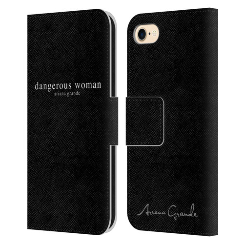 Ariana Grande Dangerous Woman Text Leather Book Wallet Case Cover For Apple iPhone 7 / 8 / SE 2020 & 2022