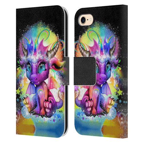 Sheena Pike Dragons Rainbow Lil Dragonz Leather Book Wallet Case Cover For Apple iPhone 7 / 8 / SE 2020 & 2022