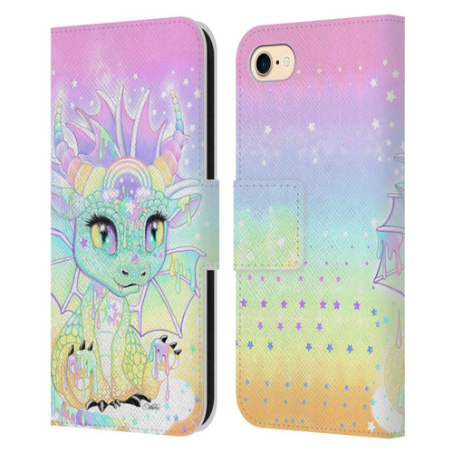 Sheena Pike Dragons Sweet Pastel Lil Dragonz Leather Book Wallet Case Cover For Apple iPhone 7 / 8 / SE 2020 & 2022