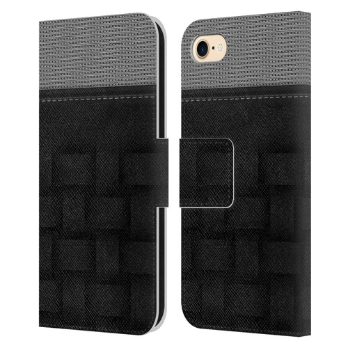 Alyn Spiller Luxury Charcoal Leather Book Wallet Case Cover For Apple iPhone 7 / 8 / SE 2020 & 2022