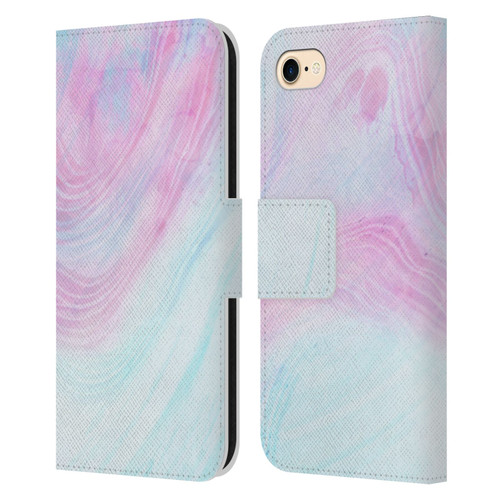 Alyn Spiller Marble Pastel Leather Book Wallet Case Cover For Apple iPhone 7 / 8 / SE 2020 & 2022