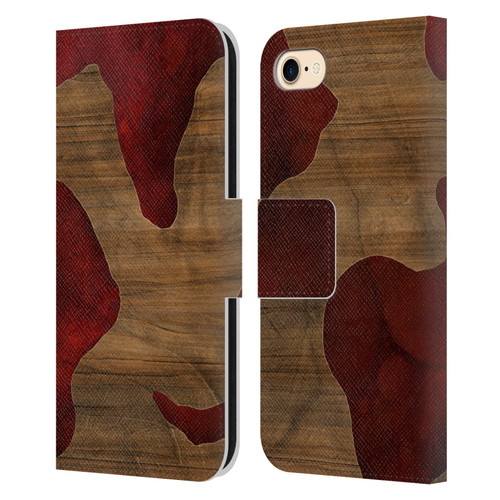 Alyn Spiller Wood & Resin Fire Leather Book Wallet Case Cover For Apple iPhone 7 / 8 / SE 2020 & 2022