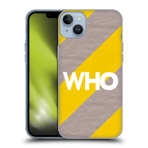 The Who 2019 Album Yellow Diagonal Stripes Soft Gel Case for Apple iPhone 14 Plus