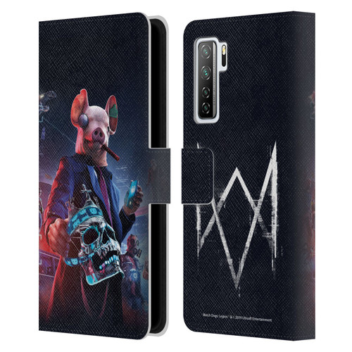 Watch Dogs Legion Artworks Winston Skull Leather Book Wallet Case Cover For Huawei Nova 7 SE/P40 Lite 5G