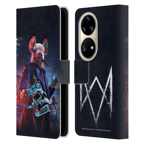 Watch Dogs Legion Artworks Winston Skull Leather Book Wallet Case Cover For Huawei P50 Pro