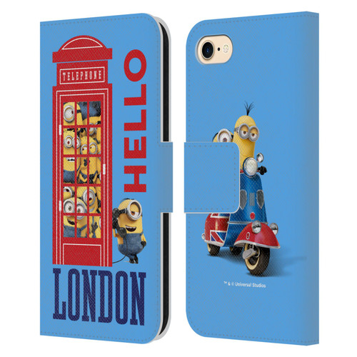 Minions Minion British Invasion Telephone Booth Leather Book Wallet Case Cover For Apple iPhone 7 / 8 / SE 2020 & 2022