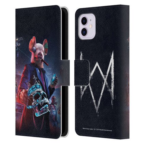 Watch Dogs Legion Artworks Winston Skull Leather Book Wallet Case Cover For Apple iPhone 11