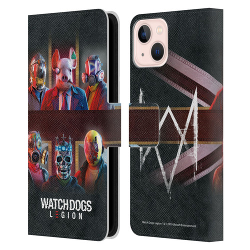 Watch Dogs Legion Artworks Flag Leather Book Wallet Case Cover For Apple iPhone 13