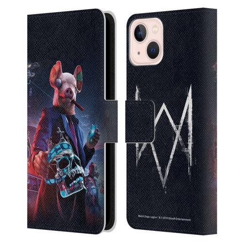 Watch Dogs Legion Artworks Winston Skull Leather Book Wallet Case Cover For Apple iPhone 13