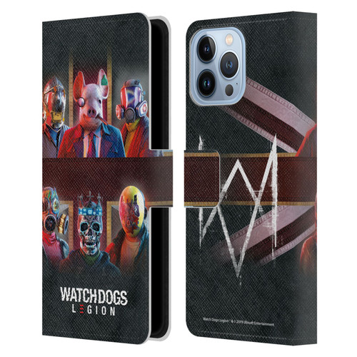 Watch Dogs Legion Artworks Flag Leather Book Wallet Case Cover For Apple iPhone 13 Pro Max