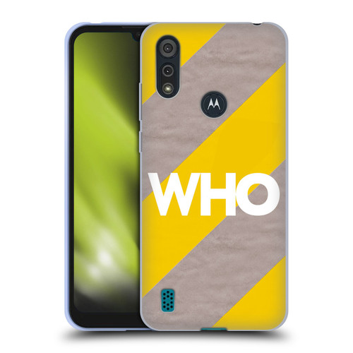 The Who 2019 Album Yellow Diagonal Stripes Soft Gel Case for Motorola Moto E6s (2020)