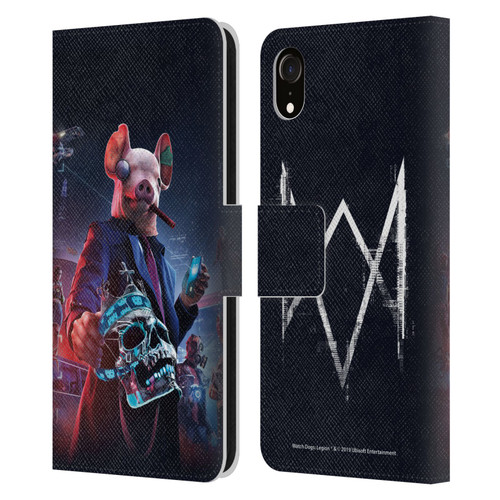Watch Dogs Legion Artworks Winston Skull Leather Book Wallet Case Cover For Apple iPhone XR