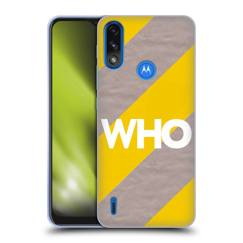 The Who 2019 Album Yellow Diagonal Stripes Soft Gel Case for Motorola Moto E7 Power / Moto E7i Power