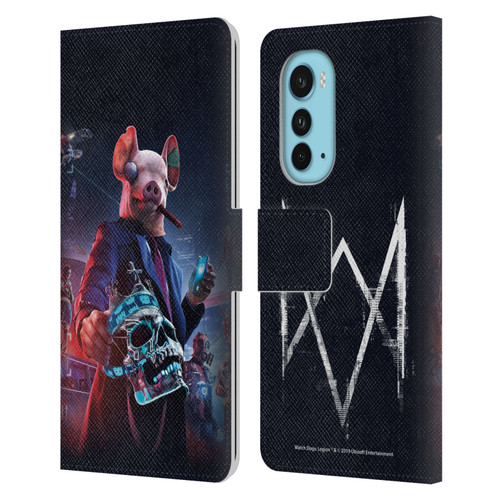 Watch Dogs Legion Artworks Winston Skull Leather Book Wallet Case Cover For Motorola Edge (2022)