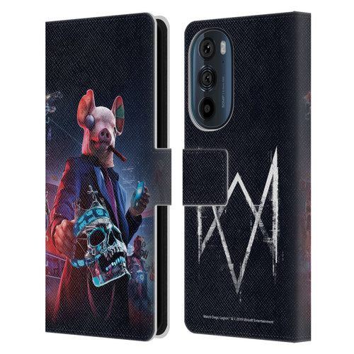 Watch Dogs Legion Artworks Winston Skull Leather Book Wallet Case Cover For Motorola Edge 30