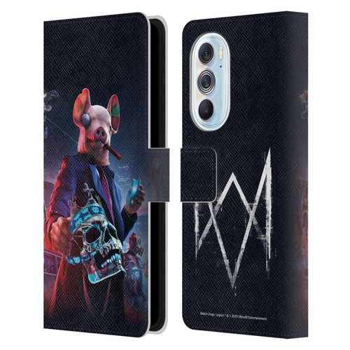 Watch Dogs Legion Artworks Winston Skull Leather Book Wallet Case Cover For Motorola Edge X30