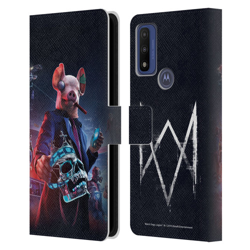 Watch Dogs Legion Artworks Winston Skull Leather Book Wallet Case Cover For Motorola G Pure