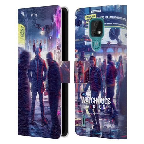 Watch Dogs Legion Artworks Winston City Leather Book Wallet Case Cover For Motorola Moto E7