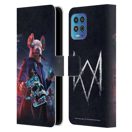 Watch Dogs Legion Artworks Winston Skull Leather Book Wallet Case Cover For Motorola Moto G100
