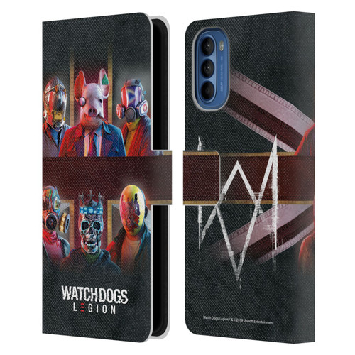 Watch Dogs Legion Artworks Flag Leather Book Wallet Case Cover For Motorola Moto G41