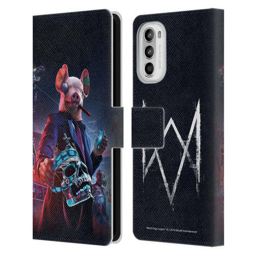 Watch Dogs Legion Artworks Winston Skull Leather Book Wallet Case Cover For Motorola Moto G52