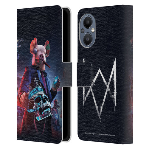 Watch Dogs Legion Artworks Winston Skull Leather Book Wallet Case Cover For OnePlus Nord N20 5G