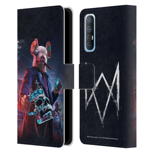 Watch Dogs Legion Artworks Winston Skull Leather Book Wallet Case Cover For OPPO Find X2 Neo 5G