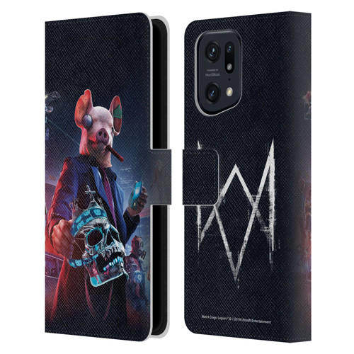 Watch Dogs Legion Artworks Winston Skull Leather Book Wallet Case Cover For OPPO Find X5 Pro