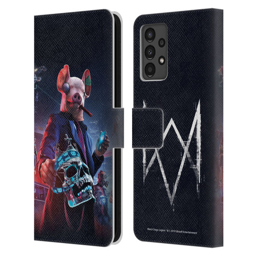 Watch Dogs Legion Artworks Winston Skull Leather Book Wallet Case Cover For Samsung Galaxy A13 (2022)