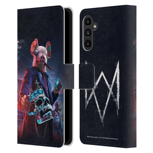 Watch Dogs Legion Artworks Winston Skull Leather Book Wallet Case Cover For Samsung Galaxy A13 5G (2021)
