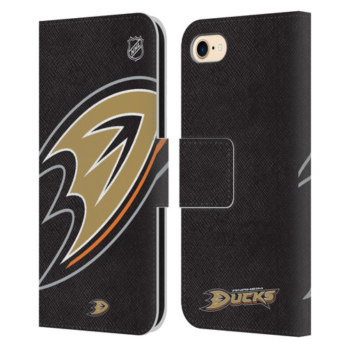 NHL Anaheim Ducks Oversized Leather Book Wallet Case Cover For Apple iPhone 7 / 8 / SE 2020 & 2022