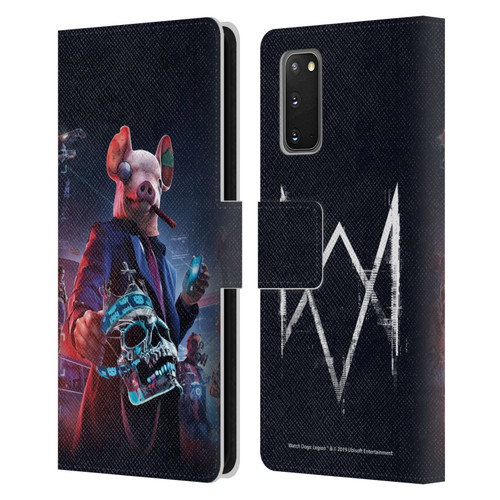 Watch Dogs Legion Artworks Winston Skull Leather Book Wallet Case Cover For Samsung Galaxy S20 / S20 5G