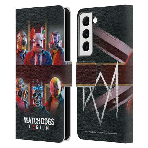 Watch Dogs Legion Artworks Flag Leather Book Wallet Case Cover For Samsung Galaxy S22 5G