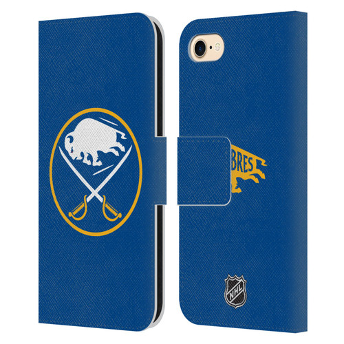 NHL Buffalo Sabres Plain Leather Book Wallet Case Cover For Apple iPhone 7 / 8 / SE 2020 & 2022